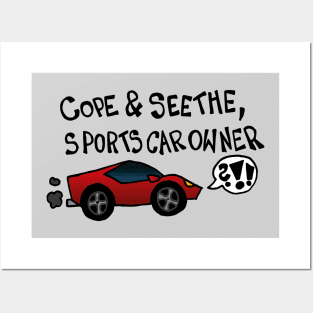 Cope And Seethe Sports Car Owner / Automotive Decal Bumper Sticker Posters and Art